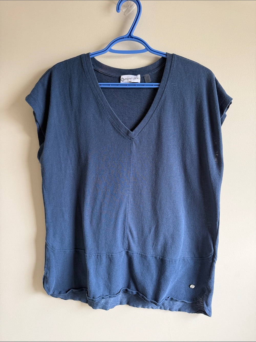 Point Zero Navy V-Neck Short Sleeve Tee